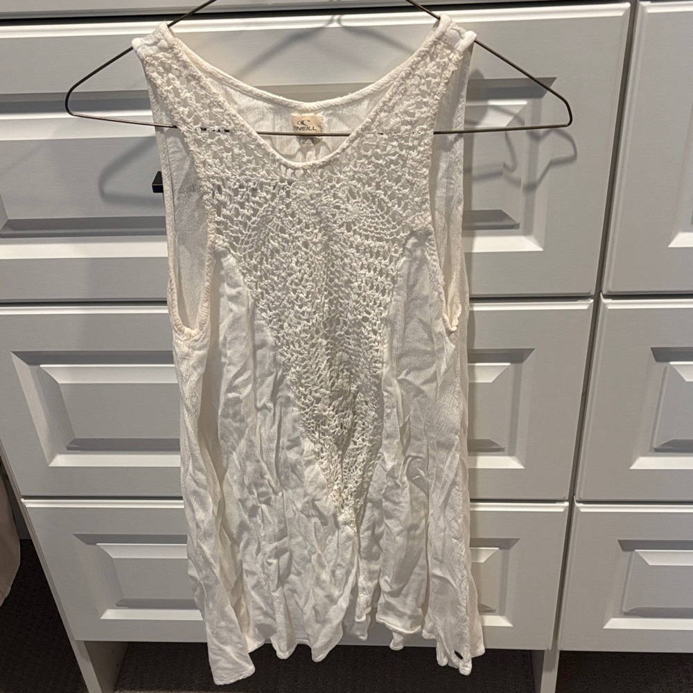 O’Neill Boho  Crochet-Front White Sleeveless coverup size XS